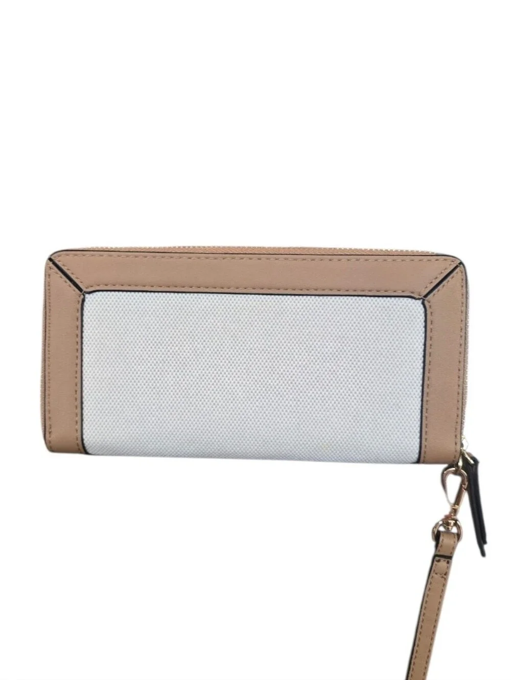 Nine West Zuri Tan Cream Zip Around Wristlet Wallet